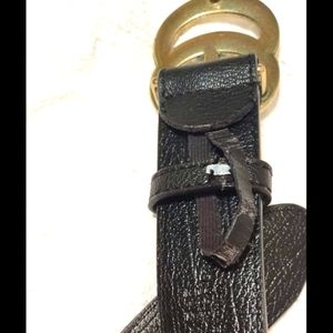 Gucci belt brown leather gold buckle size 36 inch